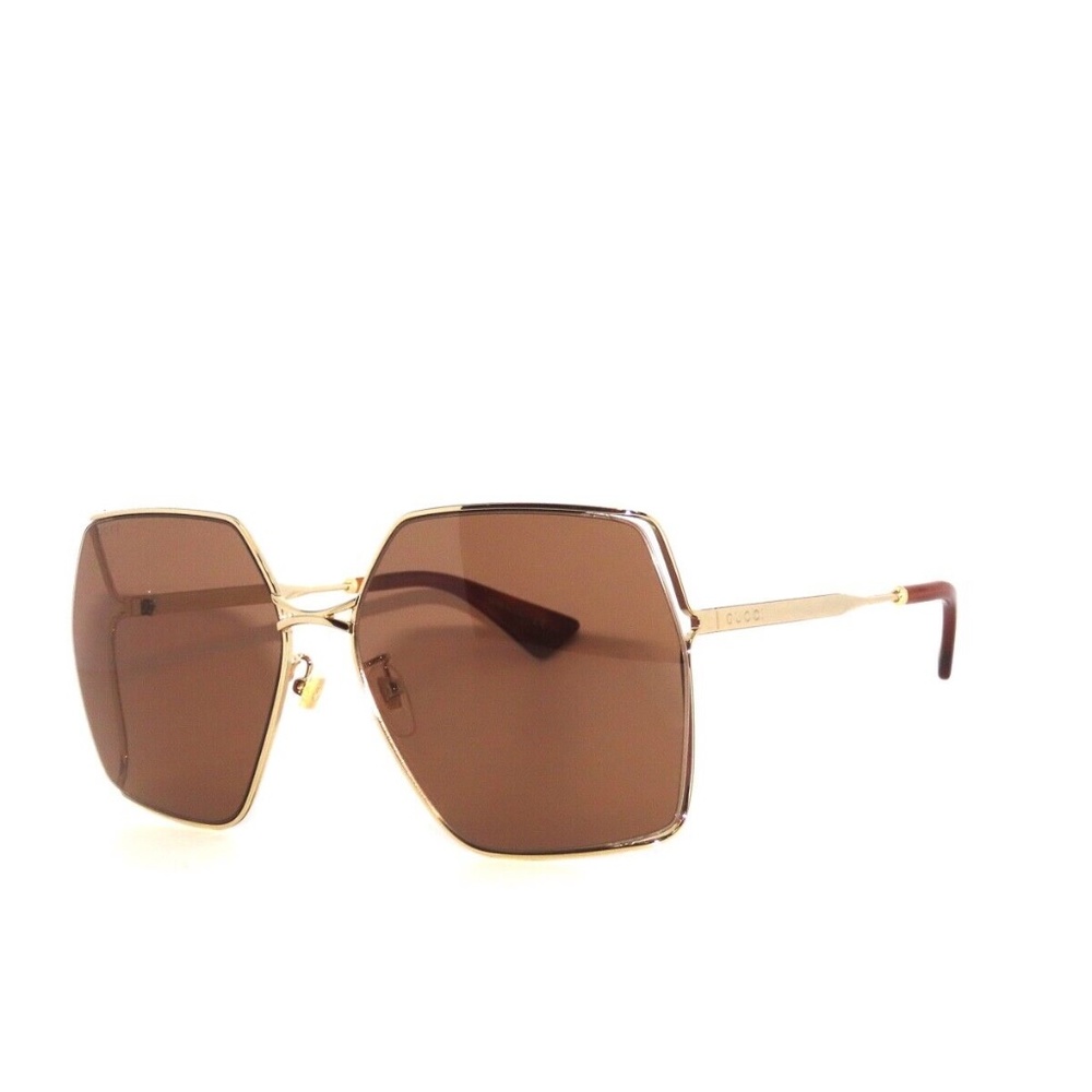 Gucci GG0817S 002 Gold Brown Sunglasses 0817